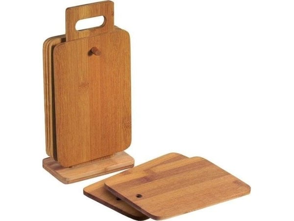 Skjærefjøl Kesper bambus 29,5x15 cm 6 stk med stativ
