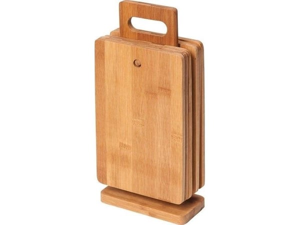 Skjærefjøl Kesper bambus 29,5x15 cm 6 stk med stativ