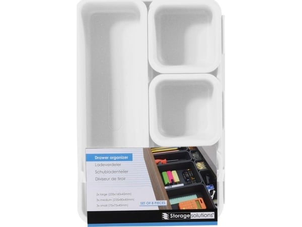 Storage Solutions organiserinnsats til skuffer - 8 deler