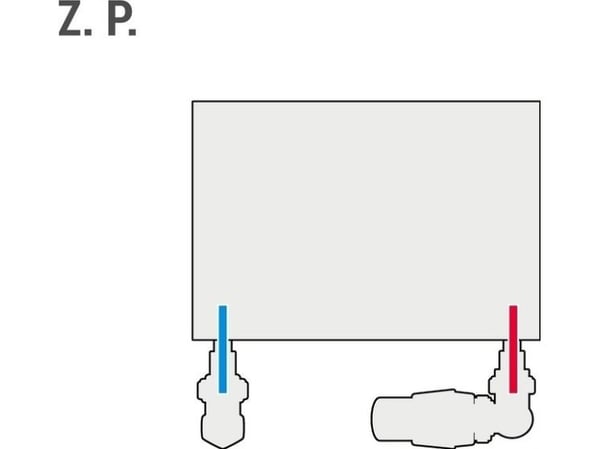 VarioTerm radiator-kit Vision termostatisk All In One høyre krom med koblinger for PEX