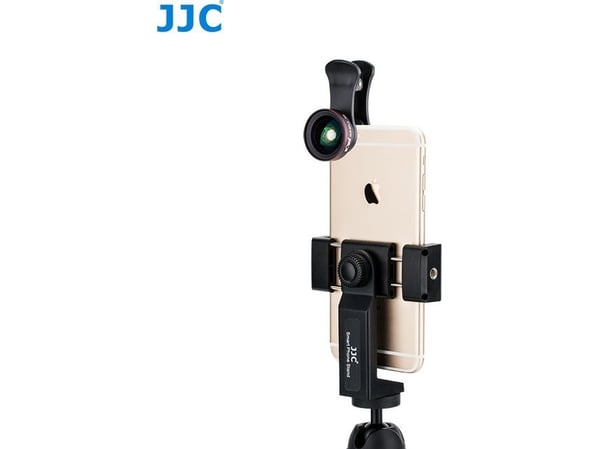 JJC selfie-stick solid brakett med 360 graders rotasjon for stativ 1/4" til telefon/smarttelefon