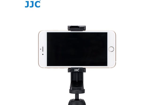 JJC selfie-stick solid brakett med 360 graders rotasjon for stativ 1/4" til telefon/smarttelefon