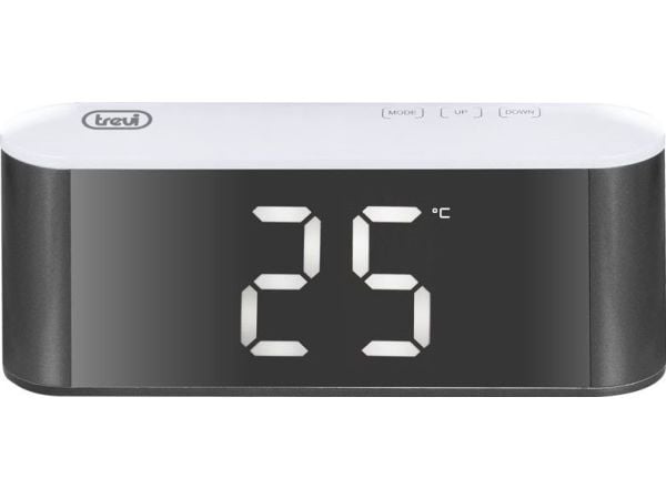 Trevi EC 883 BL, Digital vekkerklokke, Rektangel, Sort, Hvit, 12/24h, F, °C, LED