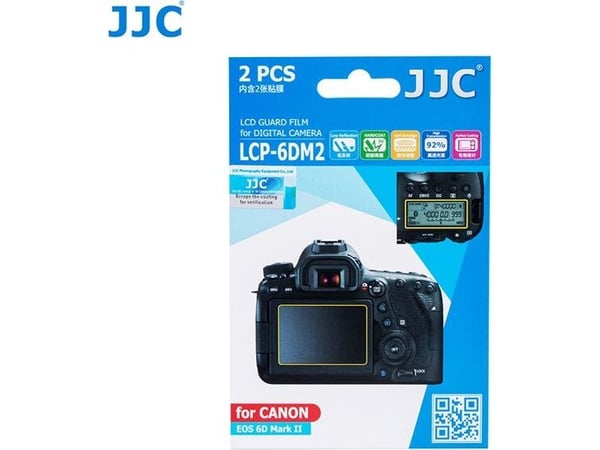 JJC 2x skjermbeskytter LCD + funksjonsskjerm til CANON 6D MARK II
