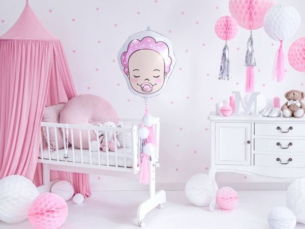 Folieballon baby girl ansigt