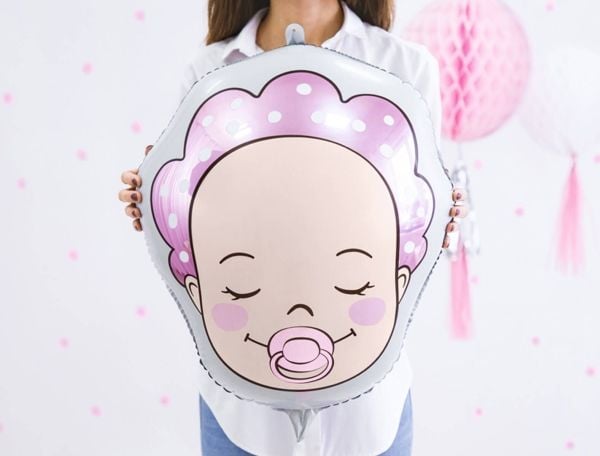 Folieballon baby girl ansigt