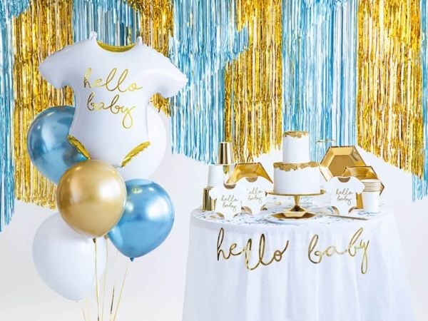 PartyDeco FB64-008-019ME-KARTON, Gull, Hvit, Figur, Folie, Temafest, 510 mm, 450 mm