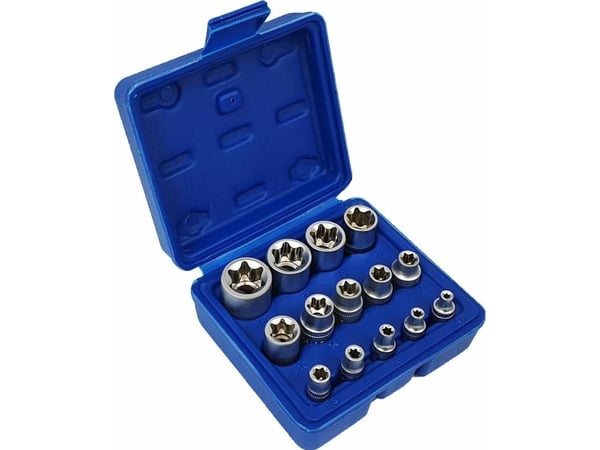 SILVER sats hylsor Torx, 14 delar