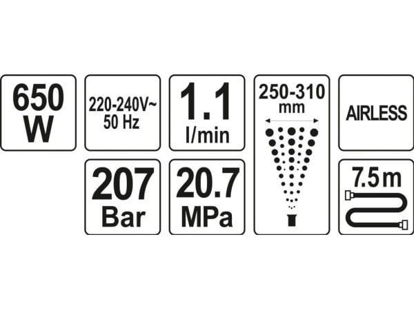 YATO HYDRODYNAAMINEN MAALAUSYKSIKKÖ 650W