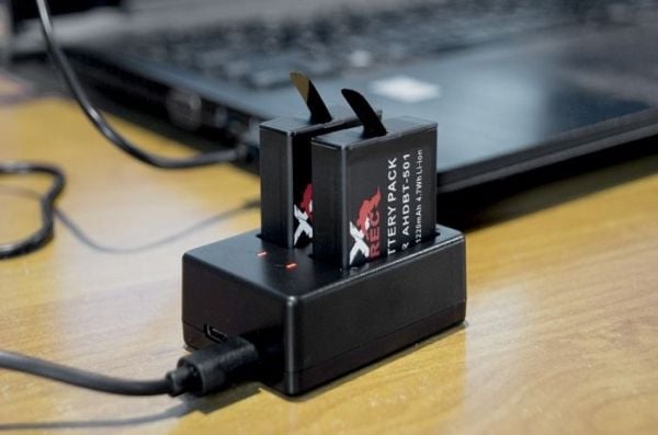 Xrec dobbel USB-lader til AHDBT-501 / GoPro HERO 7 6 5 BLACK