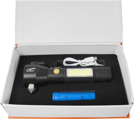 LTC LTC chibintuvelis COB 6W / 3W LED rankinis evakuacinis chibintuvelis 6800mAh mini USB ikrovimas NAUJIENA.