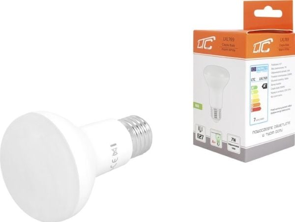 LED-pære LTC R63 E27 SMD 7W 230V varm hvit 560 lm