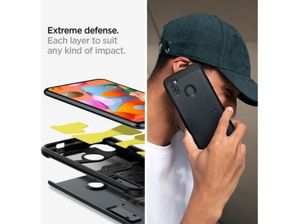 Spigen Armor XP, Suojus, Samsung, Galaxy A11, 16,3 cm (6.4"), Musta, Metallinen
