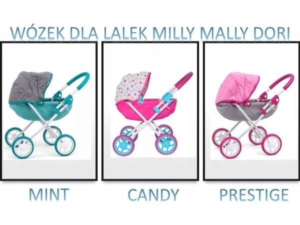 Milly Mally Dori leke/kjørerampe med store hjul, metallfarger