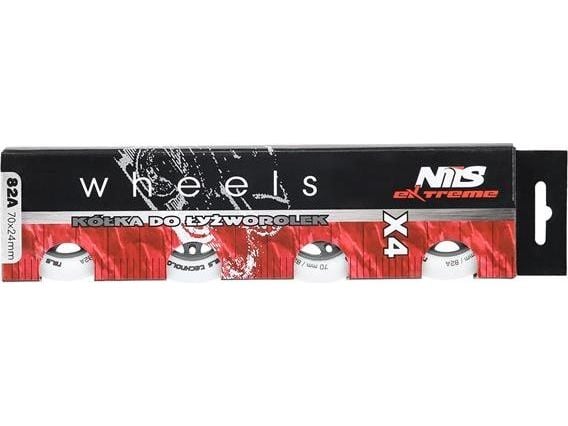 Nils Extreme PU 70x24 82A hvit matt, hjul (4 stk.)