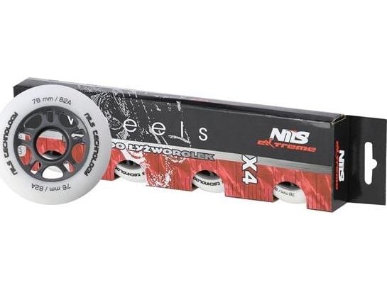 Nils Extreme PU 76x24 82A, hvite matte hjul (4 stk.)