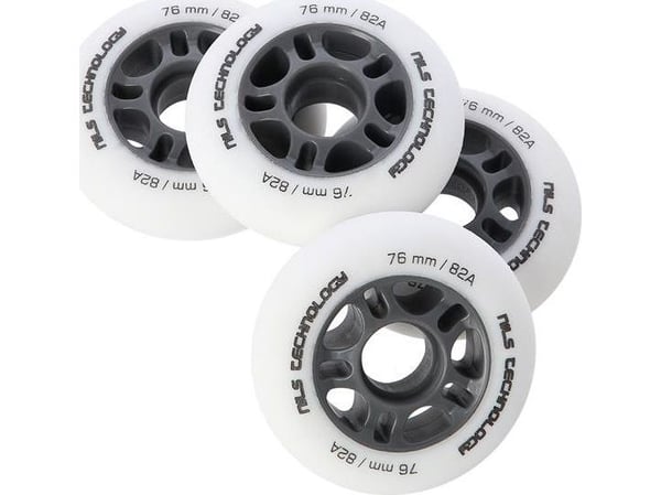Nils Extreme PU 76x24 82A, hvite matte hjul (4 stk.)