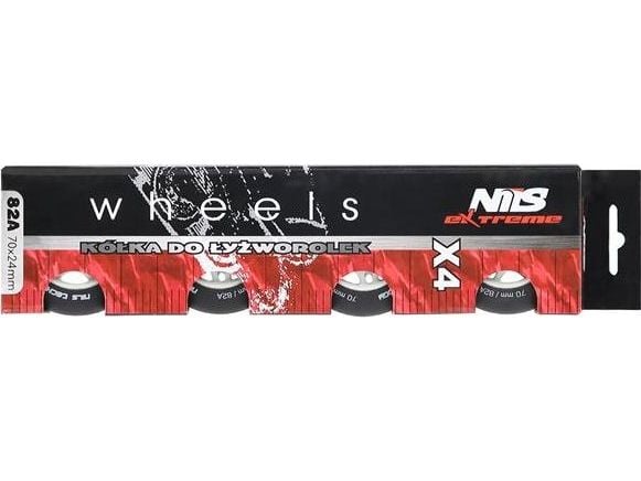 Nils Extreme PU 70x24 82A svarte matte hjul (4 stk.)