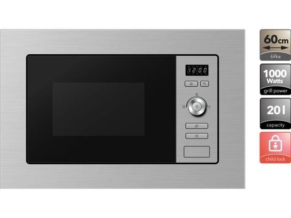 Concept mtv3020, Innebygget, 20 l, 800 W, Berøringskontroll, Rustfritt stål, 1000 W