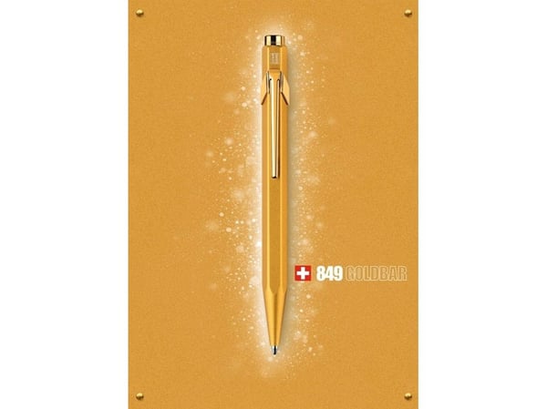 Caran d`Arche kulepenn CARAN D'ACHE 849 Goldbar, M, i papp/eske, gul
