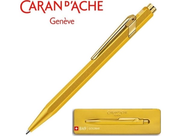 Caran d`Arche kulepenn CARAN D'ACHE 849 Goldbar, M, i papp/eske, gul