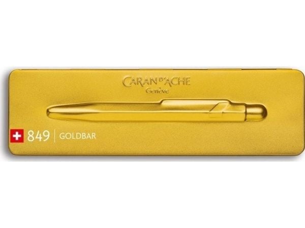 Caran d`Arche kulepenn CARAN D'ACHE 849 Goldbar, M, i papp/eske, gul