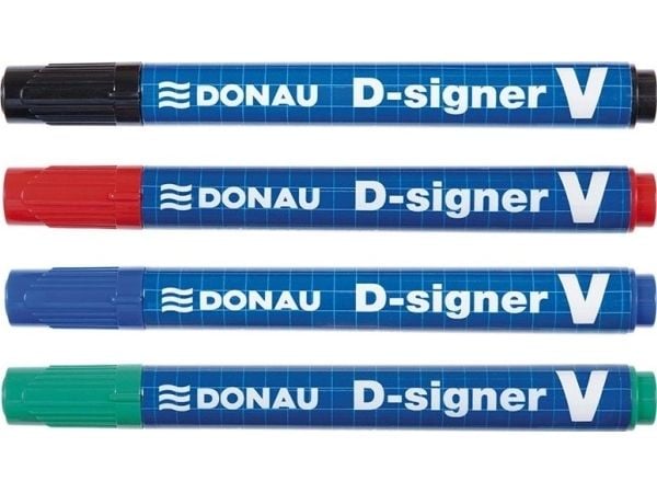 Donau DONAU D-Signer V permanent markør, faset, 1-4mm (linje), svart