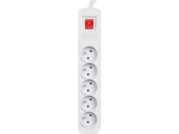 Armac ARC 5 - Strømstødsbeskytter - AC 230 V - 2300 Watt - output-stikforbindelser: 5 - 5 m ledning - grå