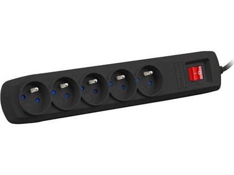 Armac ARC5, 5 AC-pistorasia(a), 250 V, 10 A, Musta, 5 m