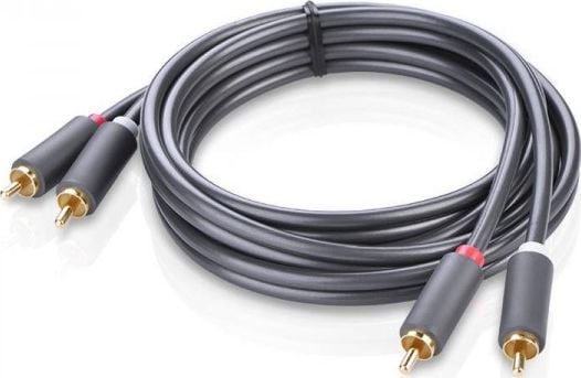 Kabel 2xRCA-plugg - 2xRCA-plugg 3 m svart AV104 UGREEN
