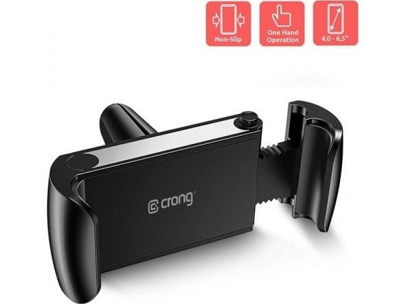 Crong Universal Smart Car Holder - Universell 4 -6,5" biltelefonholder (svart)