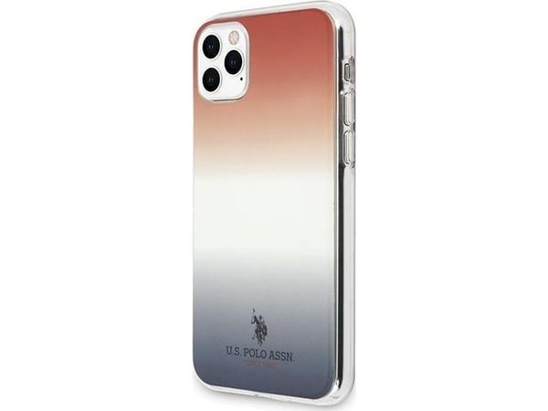 Us Polo Assn skal för Apple iPhone 11 Pro Max blå&röd Gradient Pattern Collection