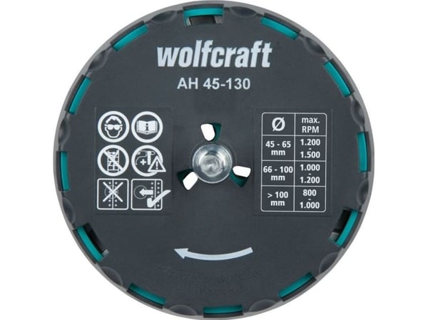 wolfcraft GmbH 5978000, Hålsågadapter, Svart, Grå, 13 cm