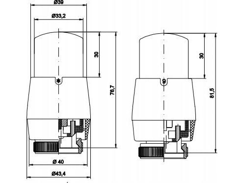 Varioterm Radiator Twins, venstre, svart strukturell