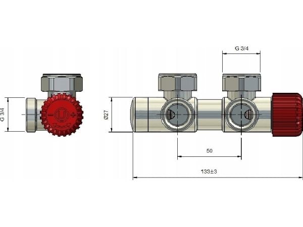 Varioterm Radiator Twins, venstre, svart strukturell
