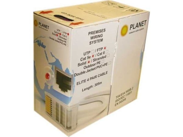 PlanetElite UTP-kabel Cat5E, ensfarget, PVC, rød, 305 m