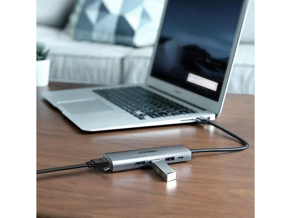 Ugreen 60812, Koblet med ledninger (ikke trådløs), USB 3.2 Gen 1 (3.1 Gen 1) Type-A, 10,100,1000 Mbit/s, Grå, Micro-USB, RJ-45, USB 3.2 Gen 1 (3.1 ...