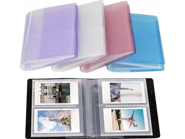 LoveInstant Album for 64 bilder for Fujifilm Instax Mini 8 9 11 - Lilla / Glitter