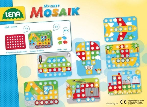 Lena Mosaik Mit første Perlesæt 36 stk. 32mm, Rød