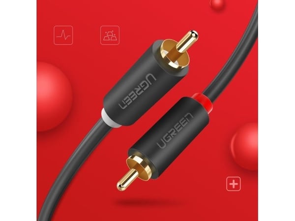 Ugreen 10518, 2 x RCA, Hanstik, 2 x RCA, Hanstik, 2 m, Sort, Guld, Rød, Hvid