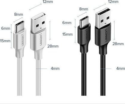 USB-kaapeli Ugreen USB-A - USB-C 3 m musta (54452)