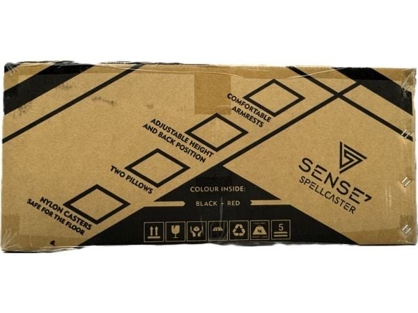 SENSE7 Spellcaster nojatuoli musta ja punainen