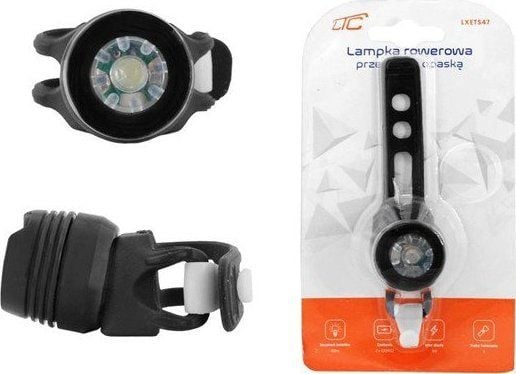 LTC sykkellykt foran LED 1W med silikonstropp, svart