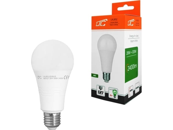 LTC PS LED-pære A65 E27 SMD 20W 230V kaldhvit 2400 lm LTC
