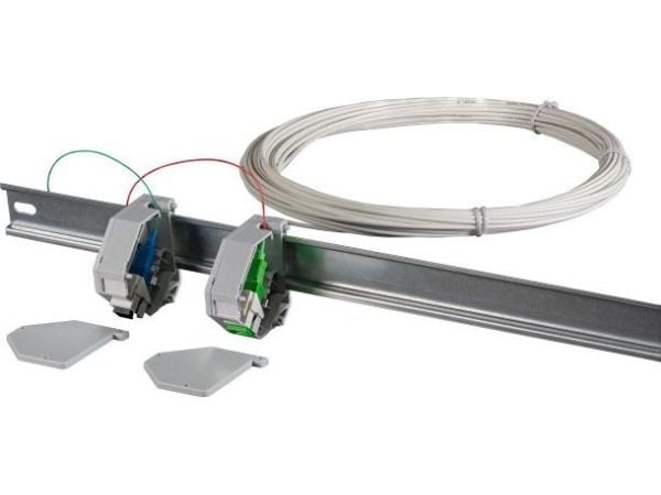 DIN-skinneadapter for LC enkeltmodus, 2 porter (FTTH-DINRAIL-LC)