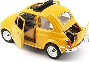 BBURAGO Fiat 500l 1968, Modellpersonbil, Förmonterad, 1:24, Fiat 500l 1968, Hankoppling, Röd