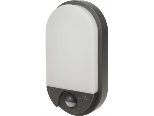 Maclean LED-vegglampe med bevegelsessensor grå 15W IP54 naturlig hvit 4000K