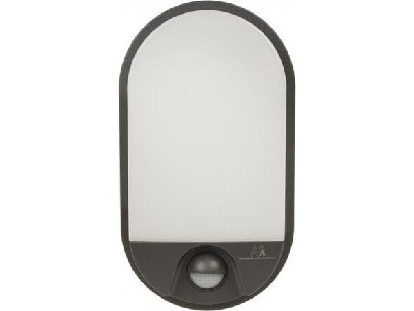 Maclean LED-vegglampe med bevegelsessensor grå 15W IP54 naturlig hvit 4000K