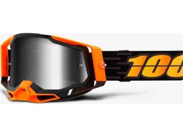 100% briller 100% RACECRAFT 2 COSTUME 2 (sølv speillinse Anti-Fog, LT 25%+/-5% + klar Anti-Fog-linse, LT 88%-92% + 10 riveskjerm) (NY)
