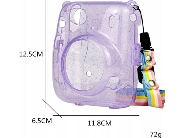 LoveInstant fodral till Fujifilm Instax Mini 11 - lila glitter, genomskinligt fodral